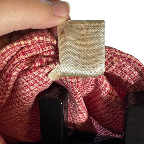 Vintage Bobbie Brooks Short Sleeve Woman's Button up Beach Them Red Plaid LARGE - Picture 6 of 6